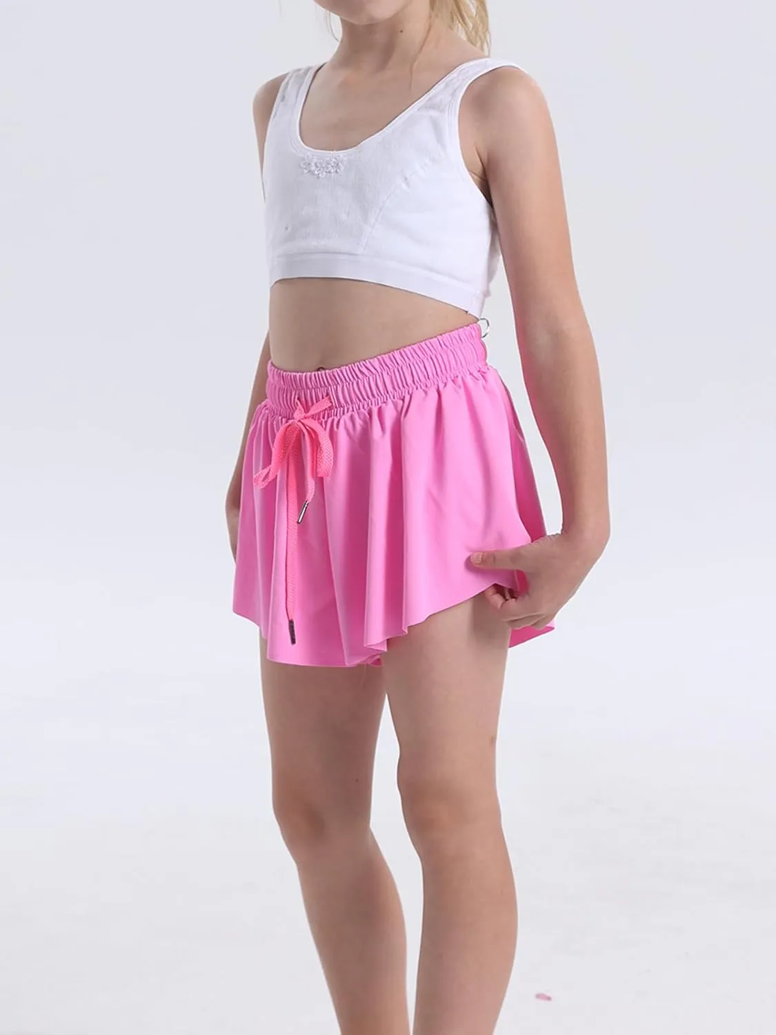 Flowy Shorts for Girls Athletic Running Biker Shorts Preppy Youth Butterfly Shorts