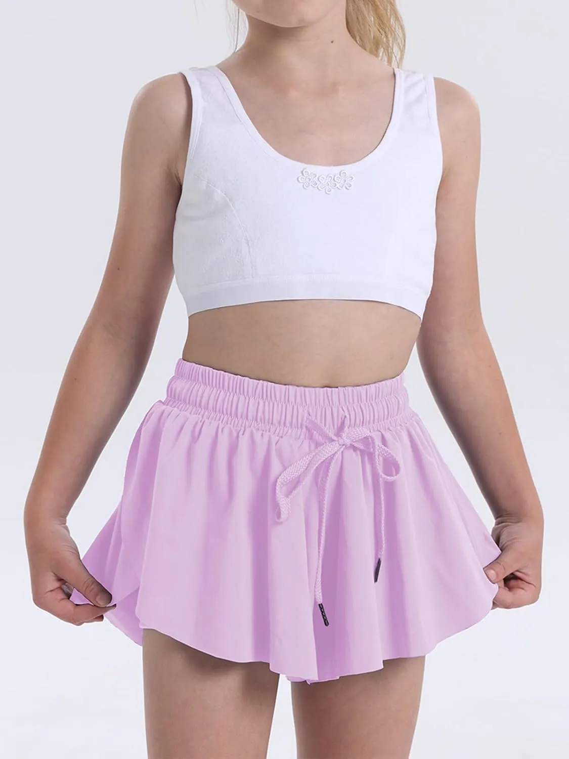 Flowy Shorts for Girls Athletic Running Biker Shorts Preppy Youth Butterfly Shorts