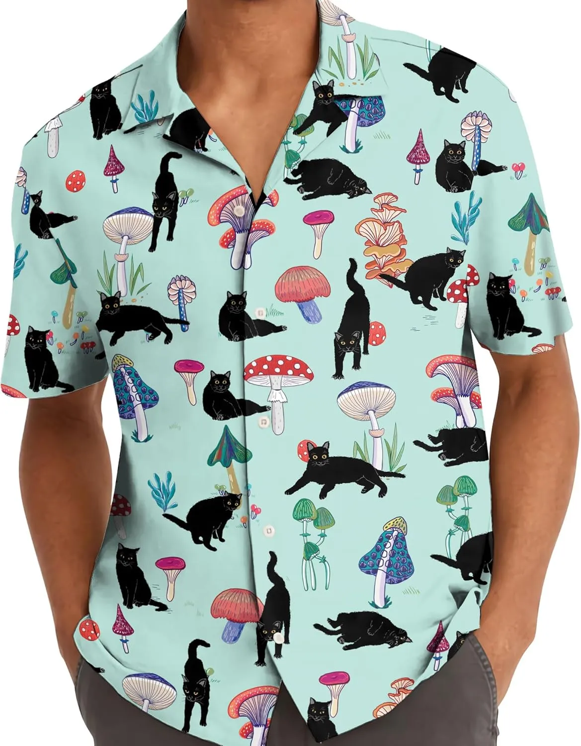 Funny Hawaiian Shirt for Men Casual Summer Shirt for Men Short Sleeve Button Down Shirt