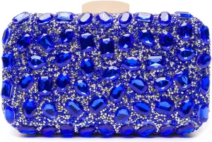 Gemstone Clutch Purses for Women Wedding Party, Rhinestone Purse Crystal Evening Bag for Women Evening