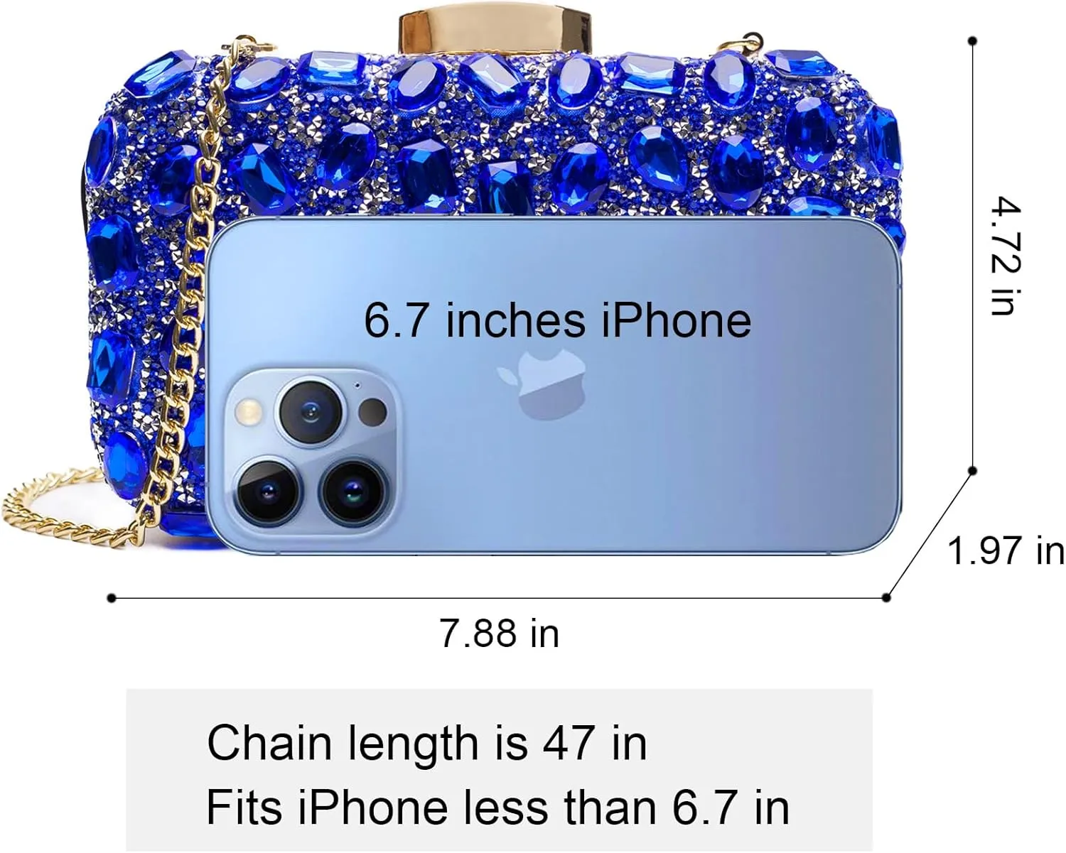 Gemstone Clutch Purses for Women Wedding Party, Rhinestone Purse Crystal Evening Bag for Women Evening