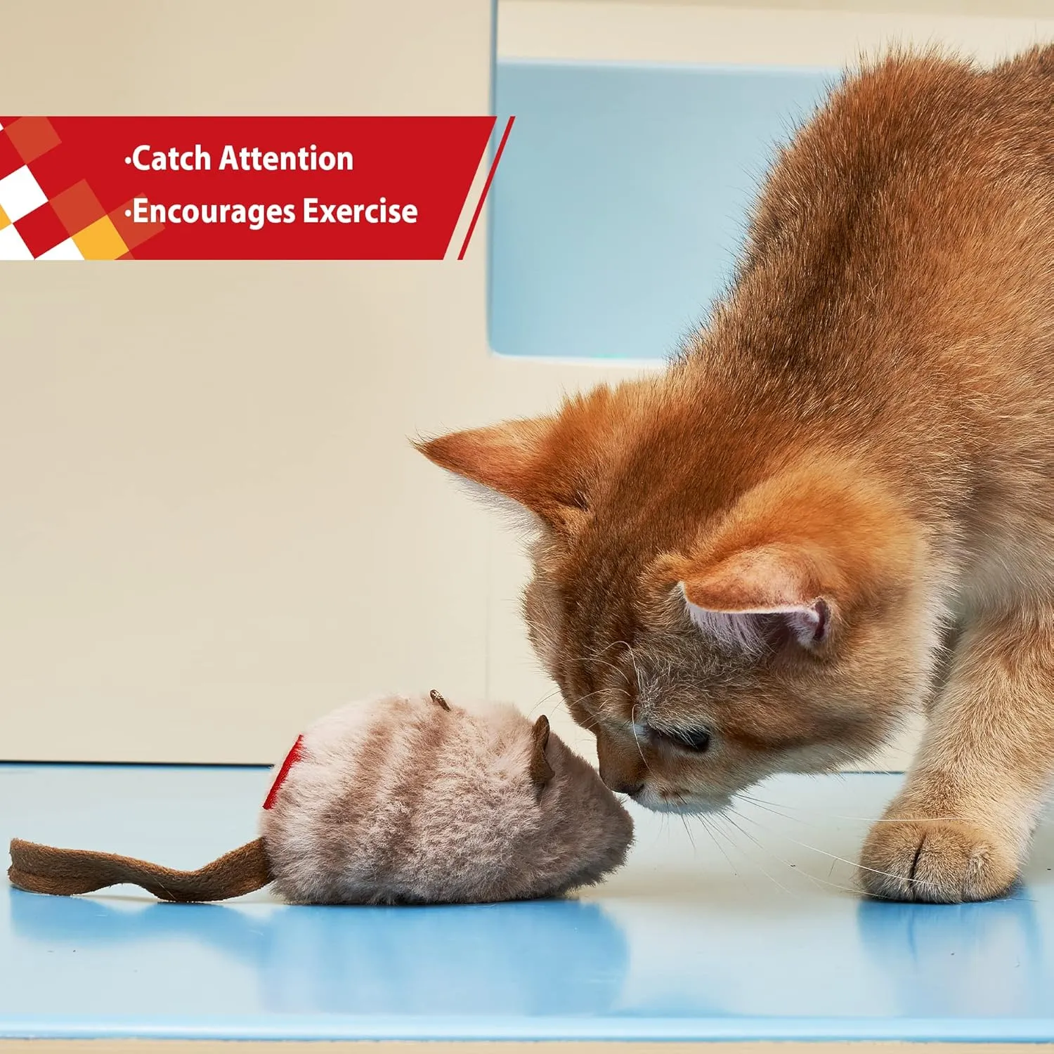 Gigwi Chirpy Cat Squeak Toy - Interactive Mouse Cat Toy with Melody Chaser for Kitten Play and Boredom Relief