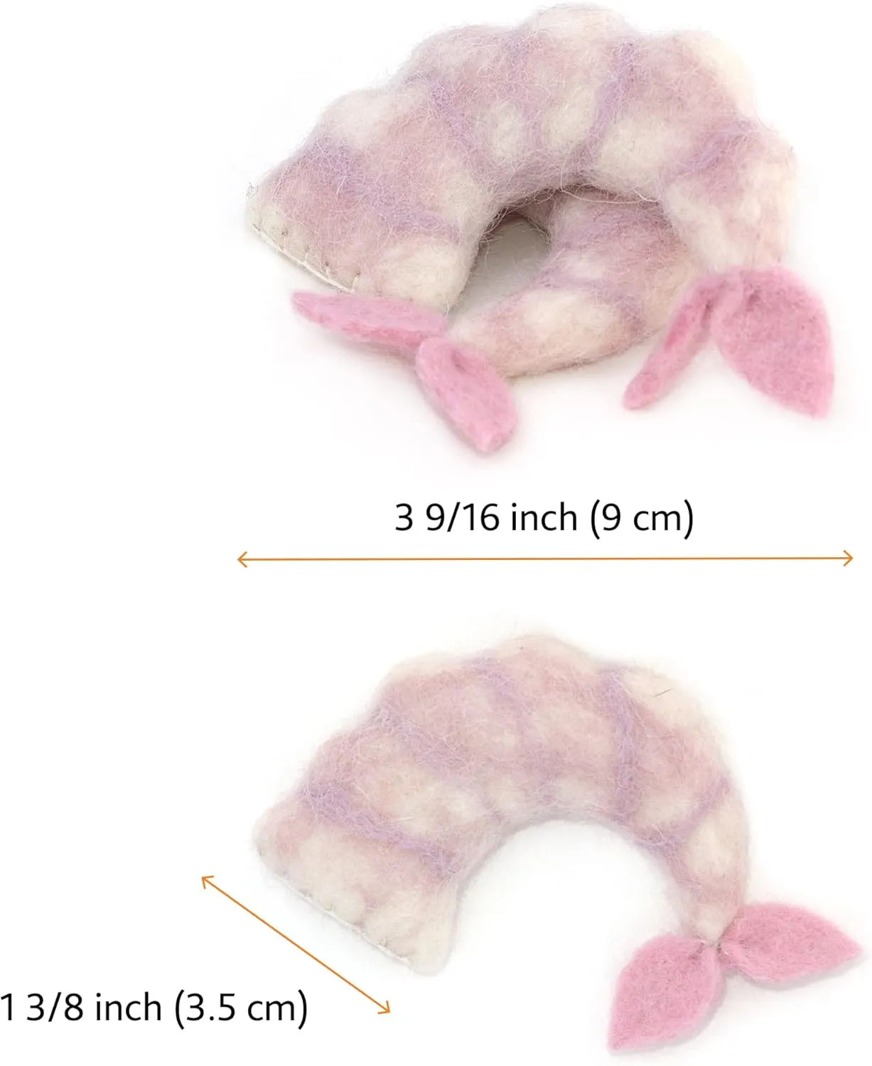 Glaciart One Wool Shrimp Cat Toys with Catnip | Interaction & Boredom Relief, Encourages to Exercise, Explore & Play | Filled w/Organic Herbs to Help Sooth or Reduce Anxiety