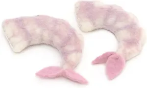 Glaciart One Wool Shrimp Cat Toys with Catnip | Interaction & Boredom Relief, Encourages to Exercise, Explore & Play | Filled w/Organic Herbs to Help Sooth or Reduce Anxiety