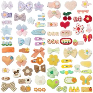 Hair Clips for Girls 69 Pcs Bundle No Slip Assorted Barrettes for Kids Bows Cute Hair Accessories for Little Girls Teens Toddlers Child Kids Gifts