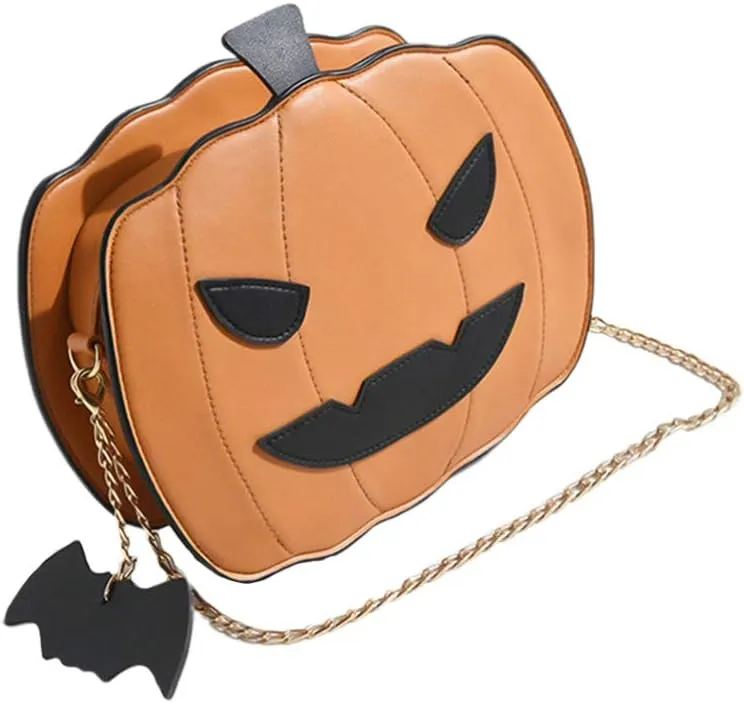 Halloween Pumpkin Crossbody Bag Novelty Devil Shoulder Bag Goth Purse Halloween Pumpkin Purse Crossbody Shoulder Handbag