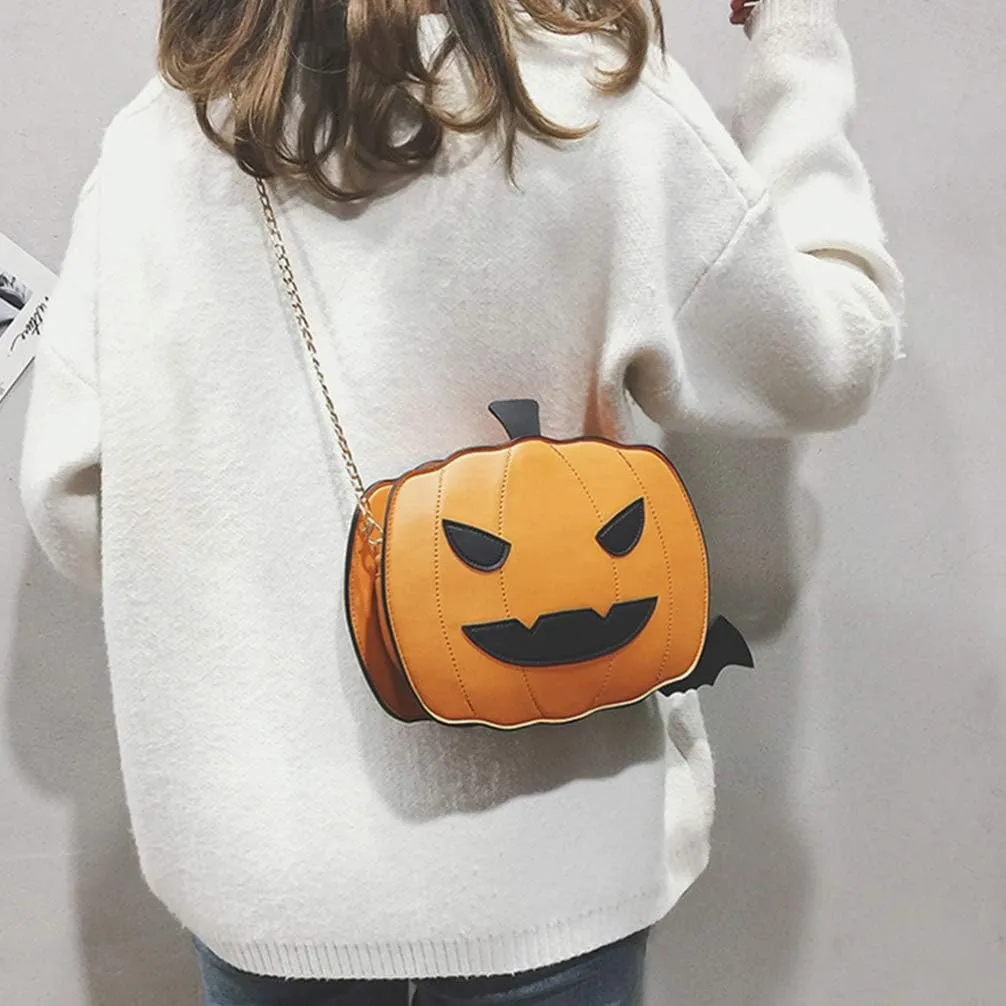 Halloween Pumpkin Crossbody Bag Novelty Devil Shoulder Bag Goth Purse Halloween Pumpkin Purse Crossbody Shoulder Handbag