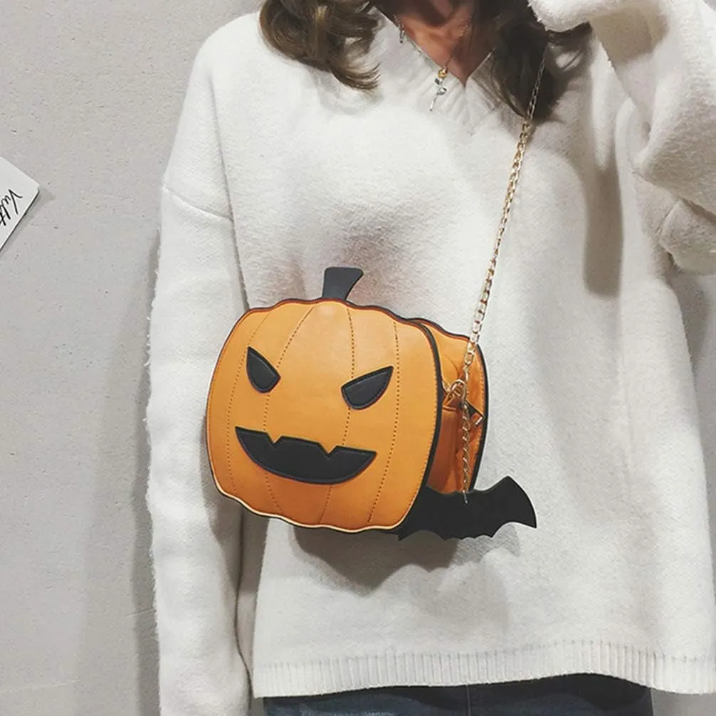 Halloween Pumpkin Crossbody Bag Novelty Devil Shoulder Bag Goth Purse Halloween Pumpkin Purse Crossbody Shoulder Handbag
