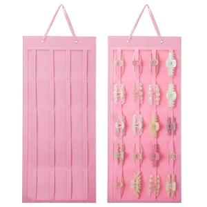 Hanging Hair Claw Clip Holder Organizer for Women Girls, Large Claw Clip Storage for Wall, Door, Pink Hair Accessories Organizer Display
