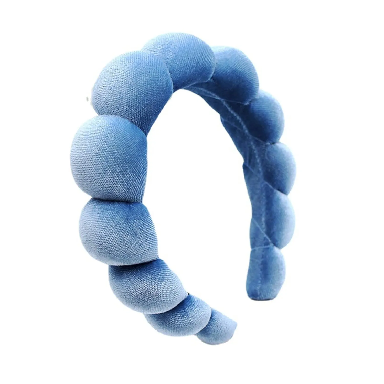 Headbands Women Hair Head Bands, Padded Fabric Hair Bands Wide Velvet Non Slip Headband Hair Accessories for Women Girls, Blue