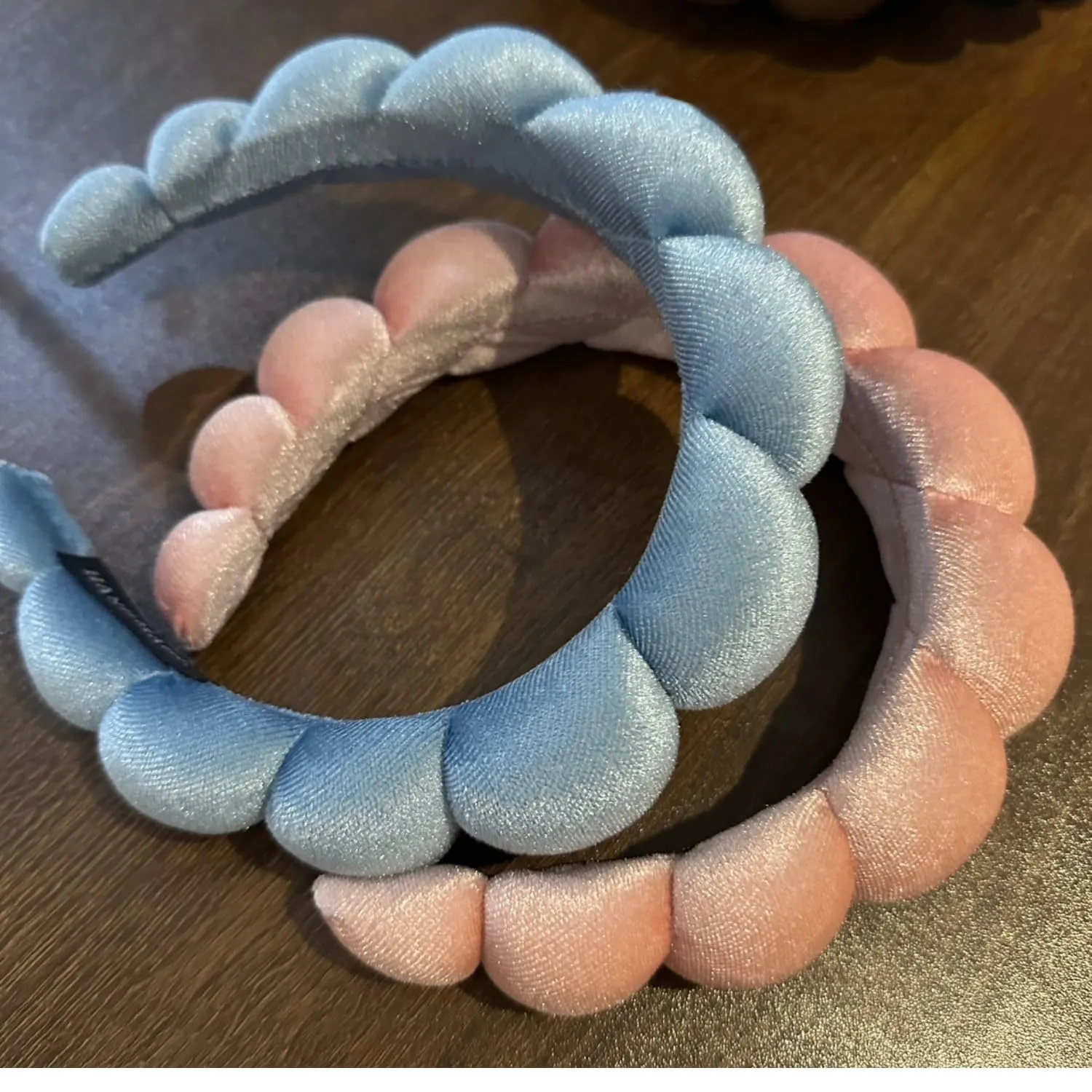 Headbands Women Hair Head Bands, Padded Fabric Hair Bands Wide Velvet Non Slip Headband Hair Accessories for Women Girls, Blue