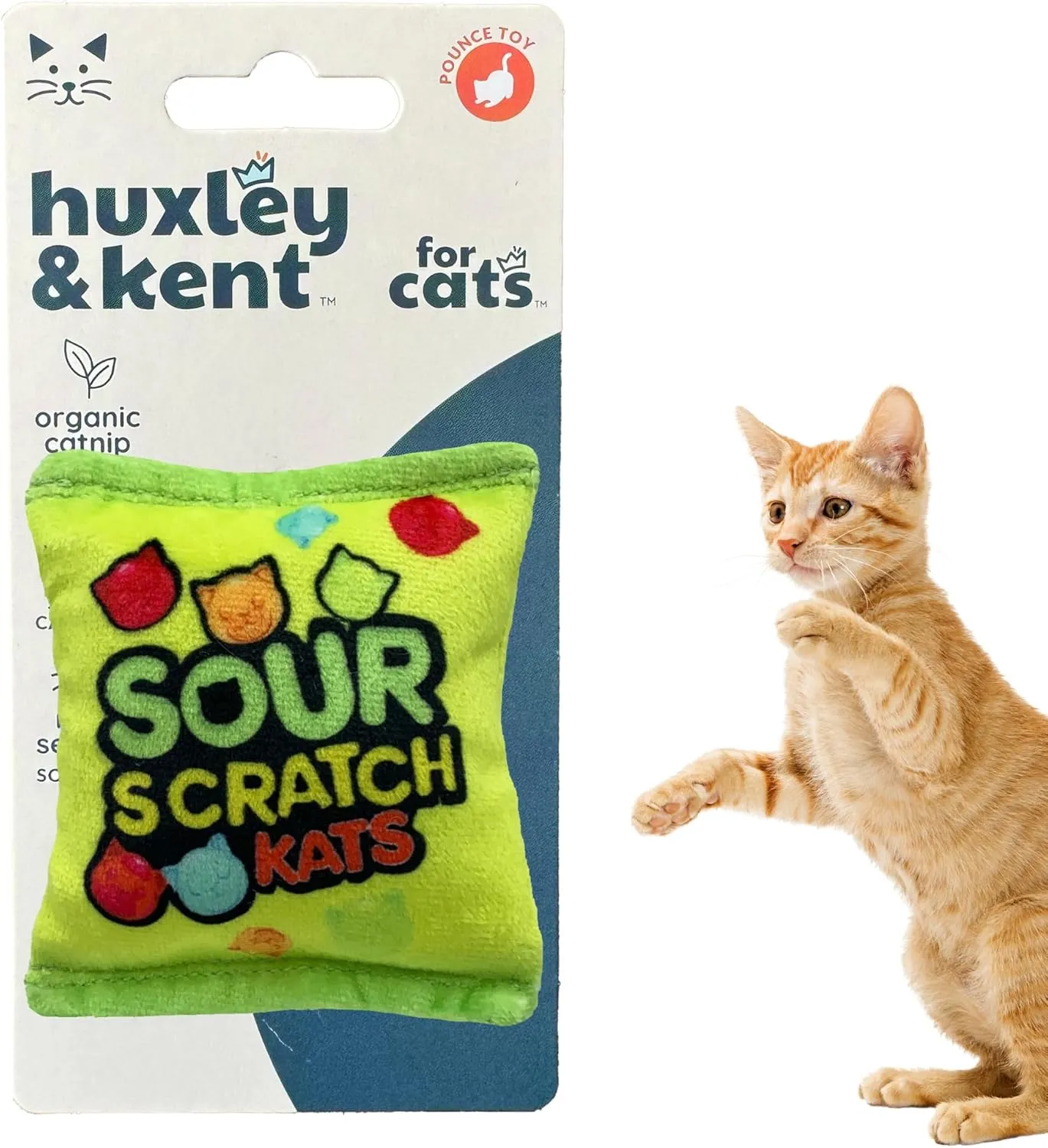 Huxley & Kent Plush Cat Toy - Sour Scratch Kats - Snack Attack Strong Catnip Filled - Plush Interactive Kitten and Cat Toy with Catnip and Crinkle - Kittybelles