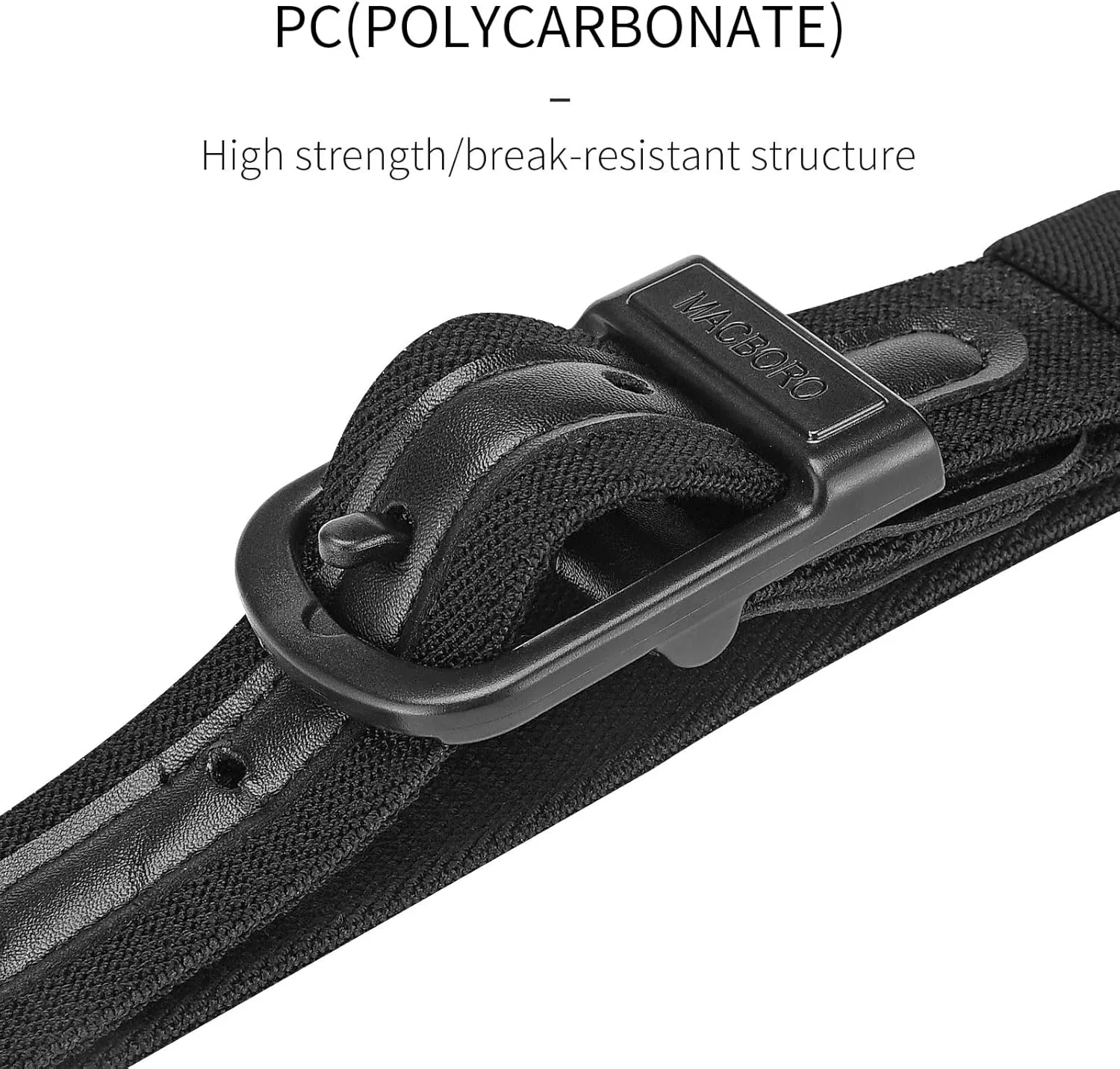 Hypoallergenic Non Metal Nickel Free Tsa Approved Belt Plastic Buckle Elastic Stretch Belt with Leather Tab