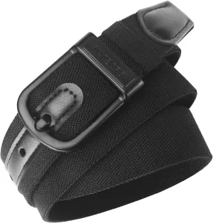 Hypoallergenic Non Metal Nickel Free Tsa Approved Belt Plastic Buckle Elastic Stretch Belt with Leather Tab