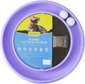 Interactive Cat Scratcher with Two Rotating Balls,Durable Scratch Pad for Indoor Play,Eco-Friendly Purple Sisal,2-in-1 Cat Toy (Purple)