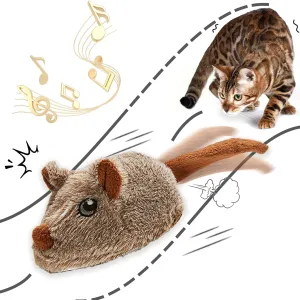 Interactive Cat Toys for Indoor Cats Automatic Moving Mice Toy with Electronic Real Squeaky Sound Cat Mouse Toys Self Play Exercise
