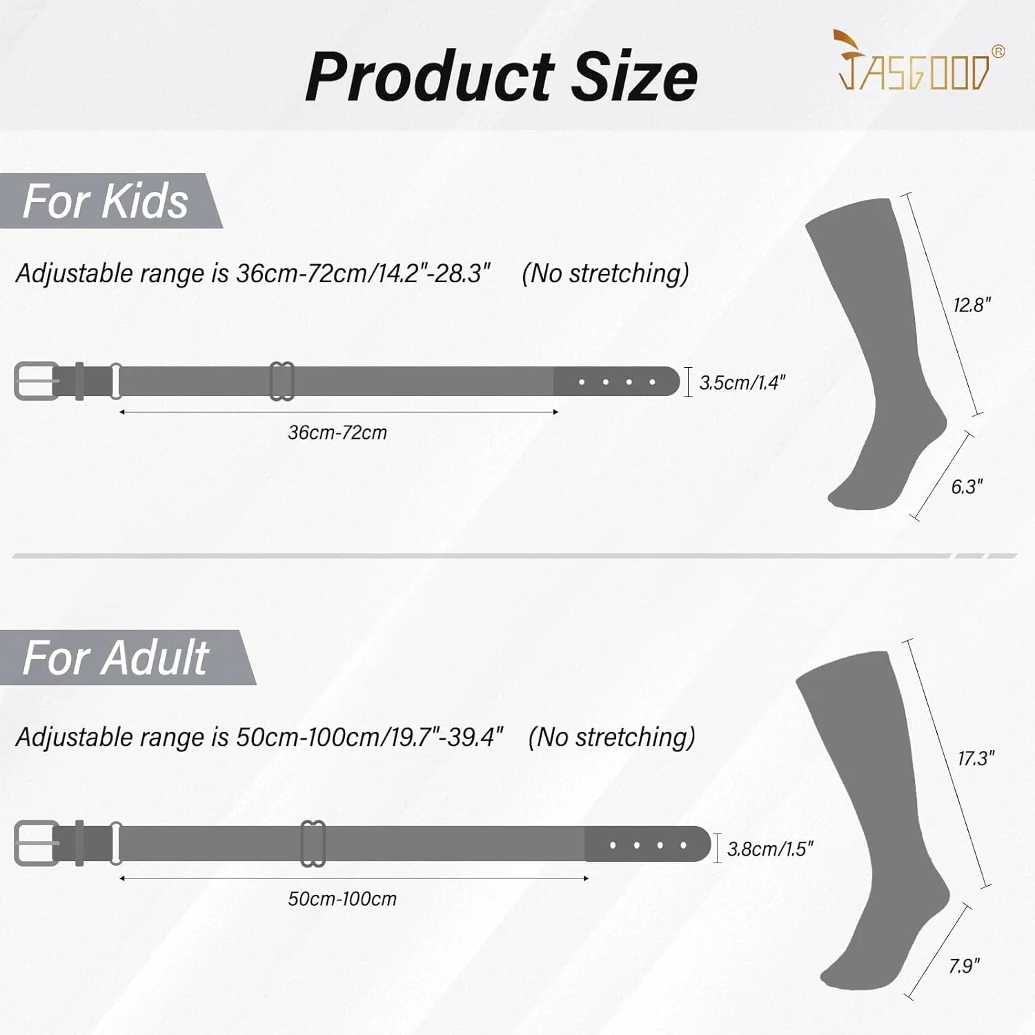 JASGOOD 2 Pack Baseball Belt and Socks Combo Set Adjustable Softball Belt and Socks Elastic Waist Belt for Youth and Adult