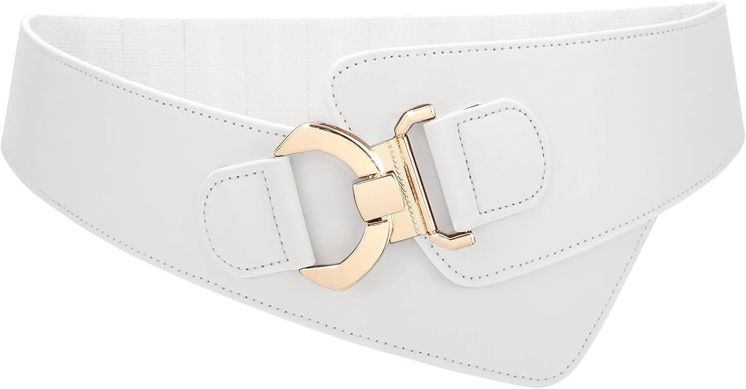 JASGOOD Wide Elastic Stretch Waist Belt Women's Adjustable Fashion Dress Belt