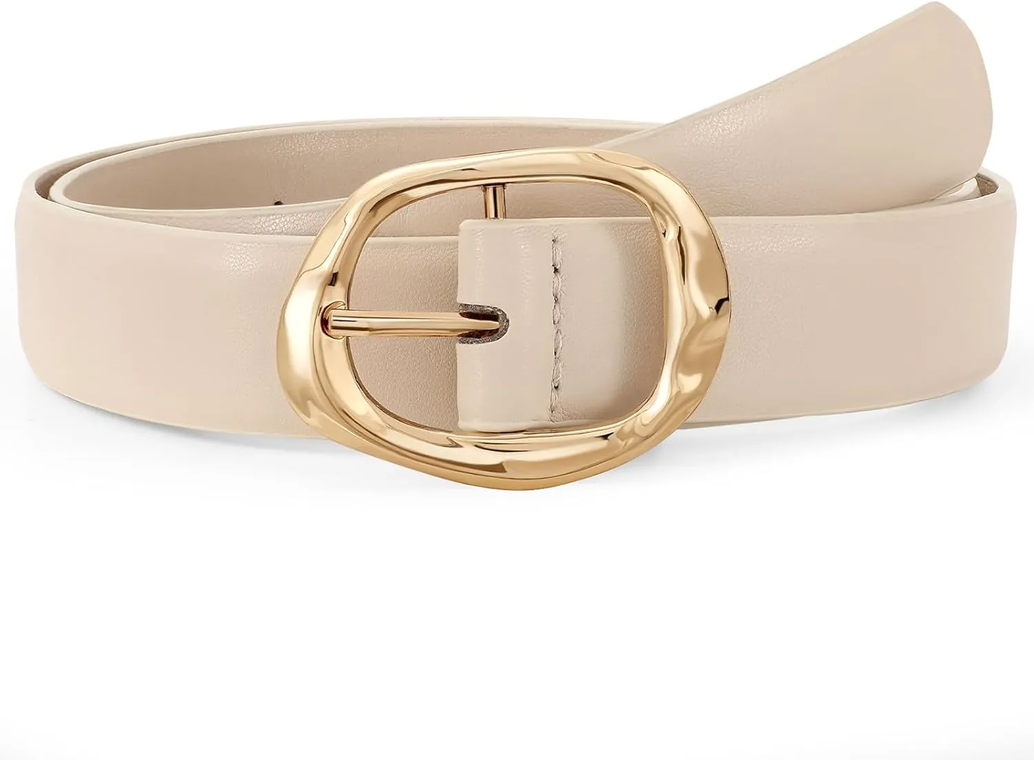 JASGOOD Women Leather Belt for Jeans Pants Ladies Casual Waist Belt Fashion Women Belt with Gold Buckle