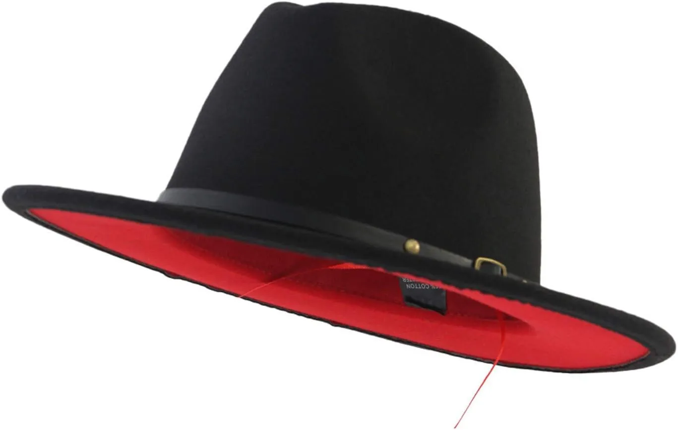 Jazz for Men Red Panama Casual Tone Wool Wide Hat Hat Fedora Women Bottom Two Hats Hat Storage for Baseball Caps