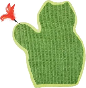 Kitty City Premium Catnip Sisal Scratch Pad, Cat Cactus with Toy Design, Natural Cat Training Scratch Play Pad, Large