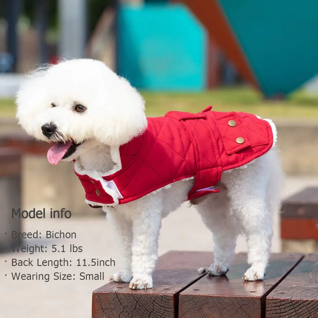 KYEESE Dog Coats Warm Dog Jacket Winter Windproof Padded Sherpa Cozy Dog Winter Coats for Small Dogs with Furry Collar Dog Clothes, Red,S