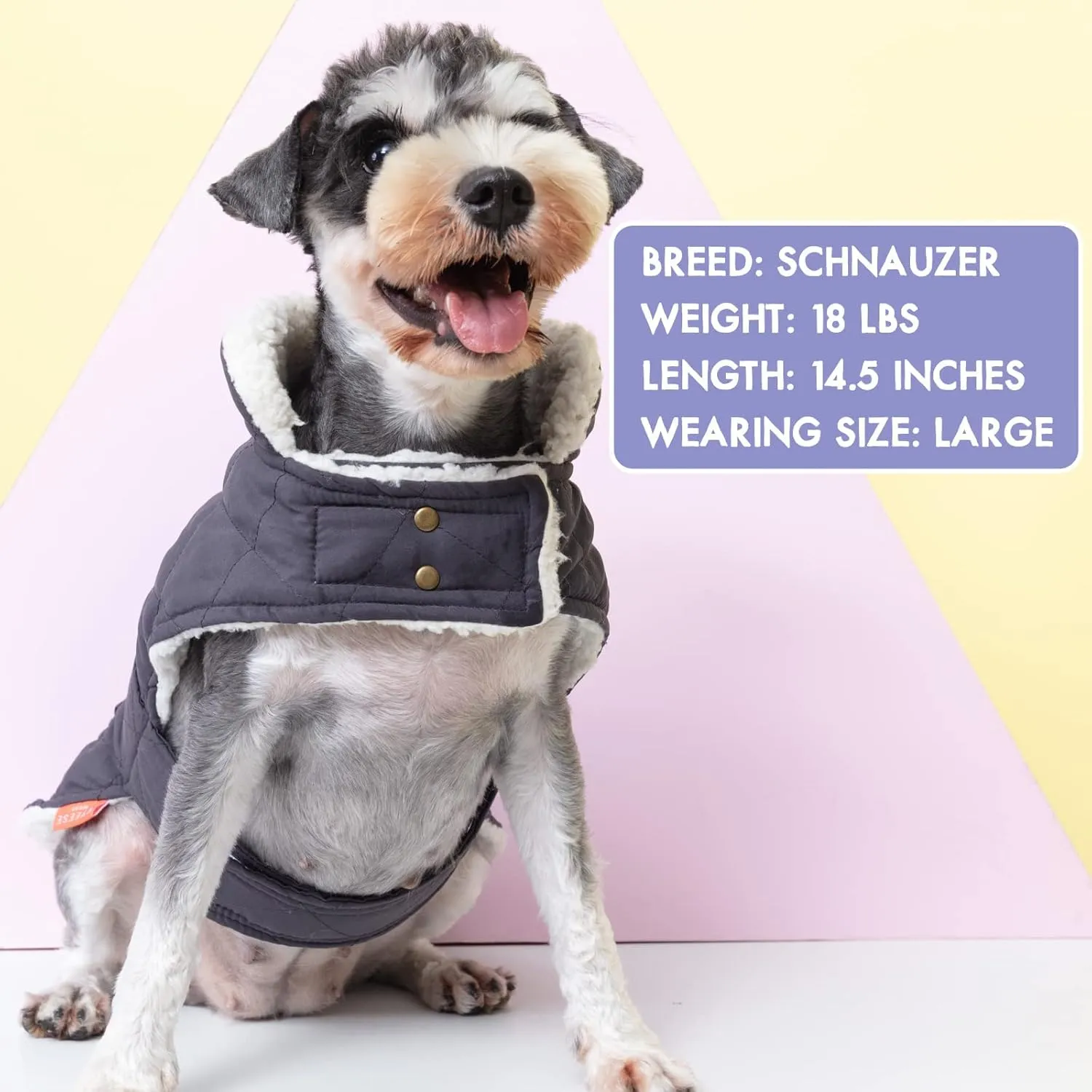 KYEESE Dog Coats Warm Dog Jacket Winter Windproof Padded Sherpa Dogs Outfits for Small Dogs with Furry Collar Doggie Clothes, Gray, S