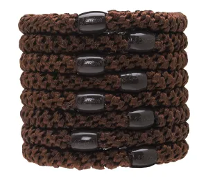 L. Erickson U.S.A. Hair Ties, Coffee Brown, 8 Count - Grab & Go Ponytail Holders - No Damage Hair Bands for Women - Hair Accessories