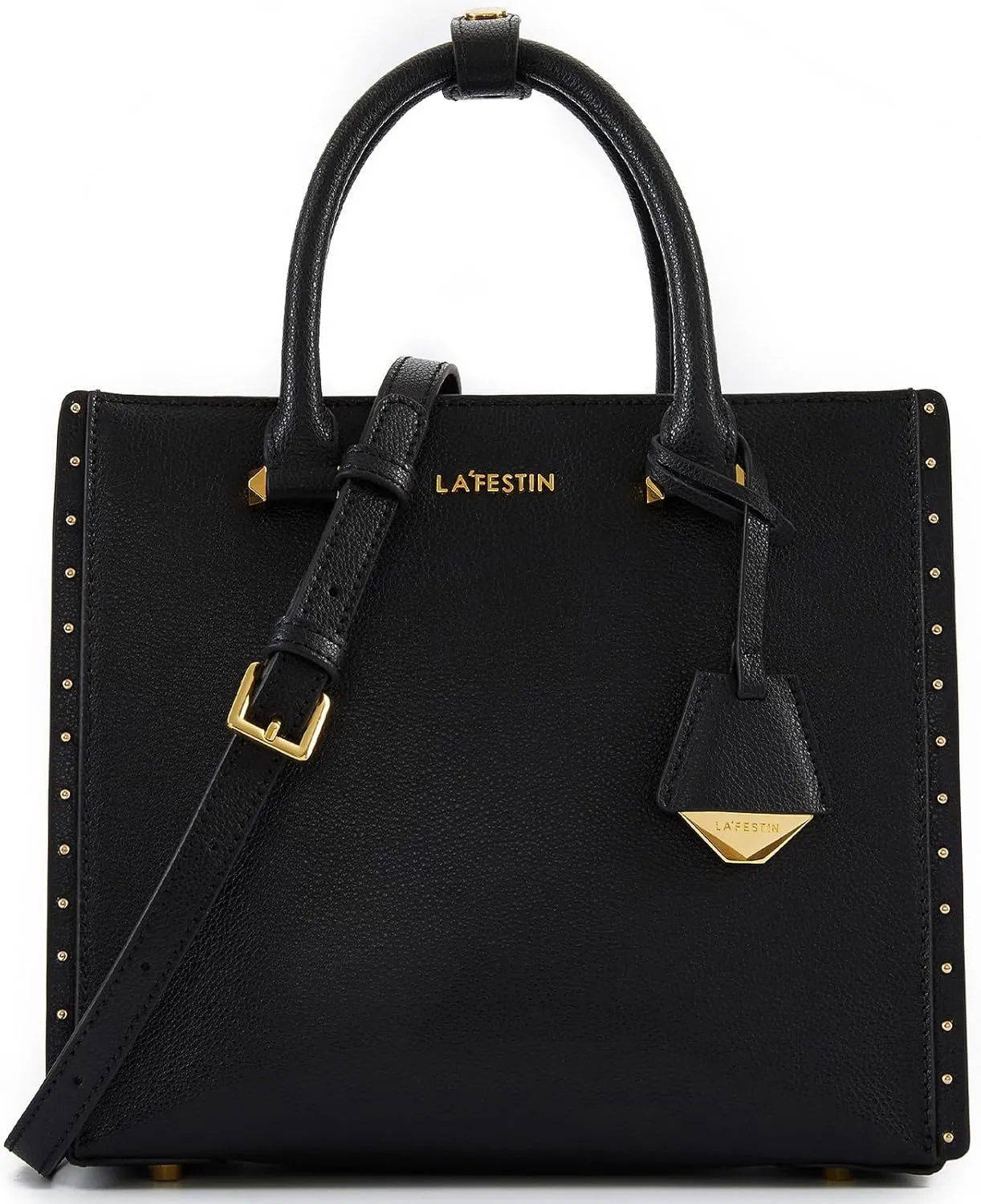 LA FESTIN Leather Top Handle Crossbody Bag for Women Small Handbag Designer Shoulder Satchel Purses with Detachable Strap