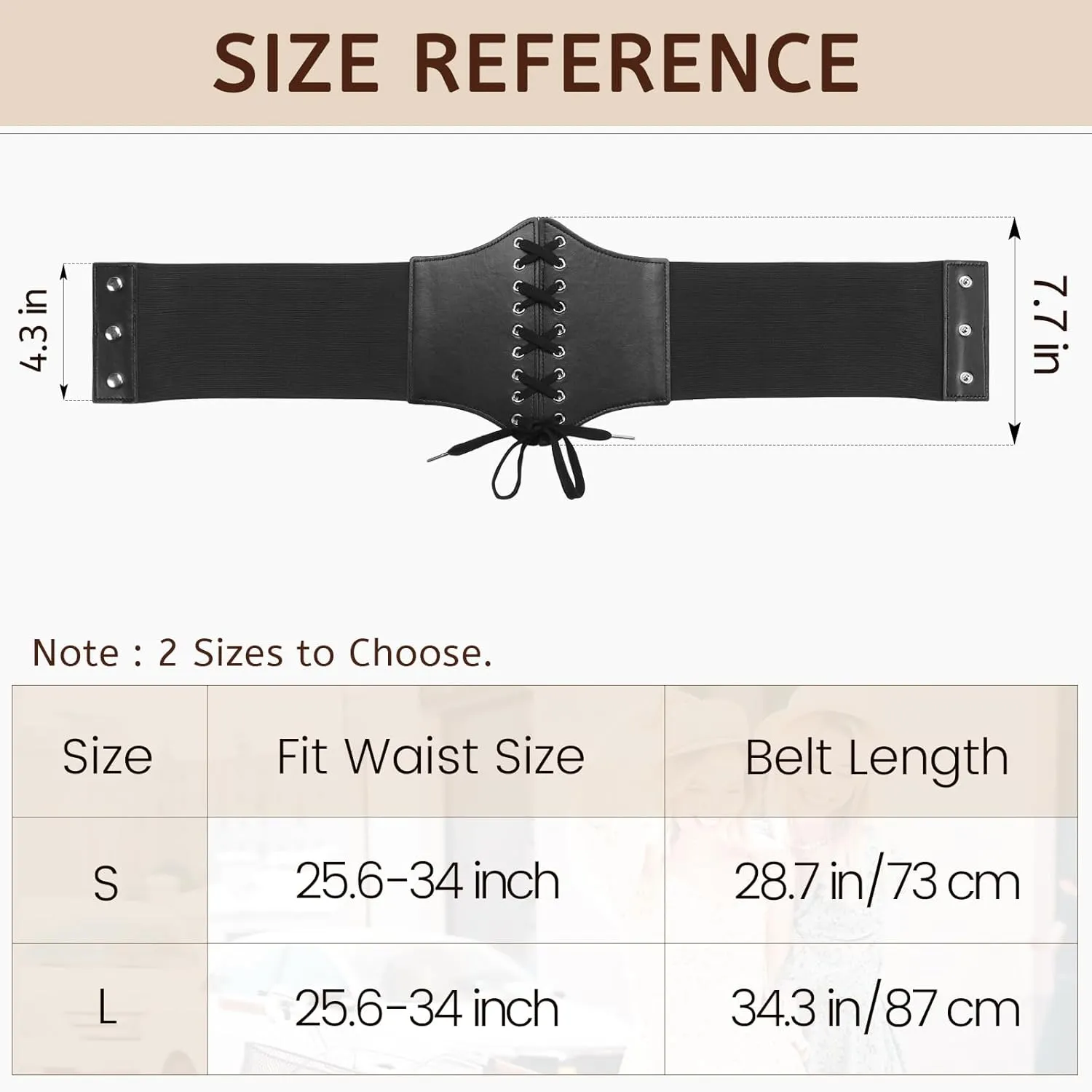 Lace-up Corset Belt for Women Elastic Belt Tied Waspie Pirate Costume Waist Belt for Renaissance