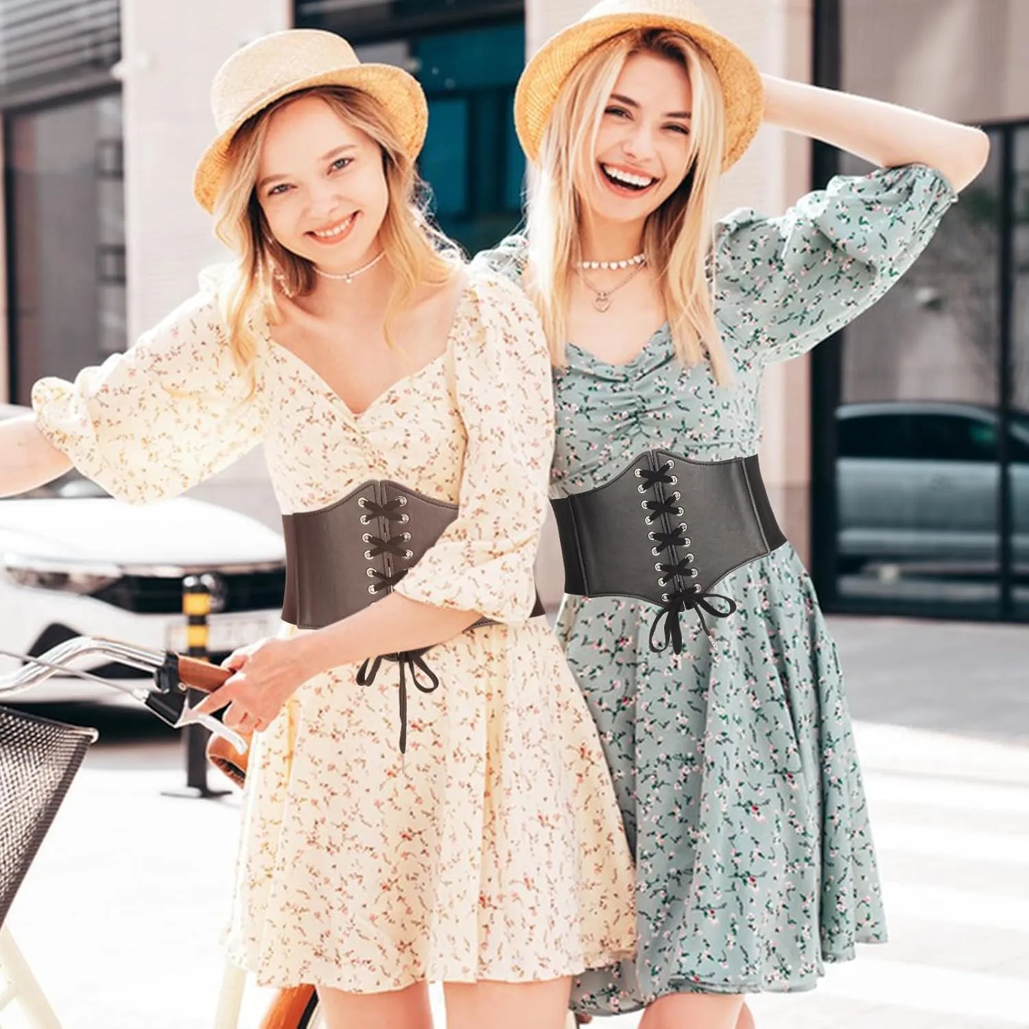 Lace-up Corset Belt for Women Elastic Belt Tied Waspie Pirate Costume Waist Belt for Renaissance