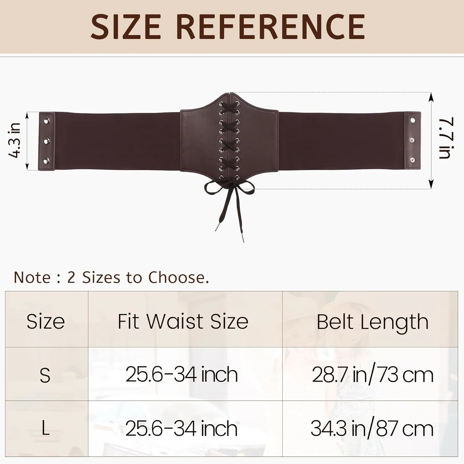 Lace-up Corset Belt for Women Elastic Belt Tied Waspie Pirate Costume Waist Belt for Renaissance