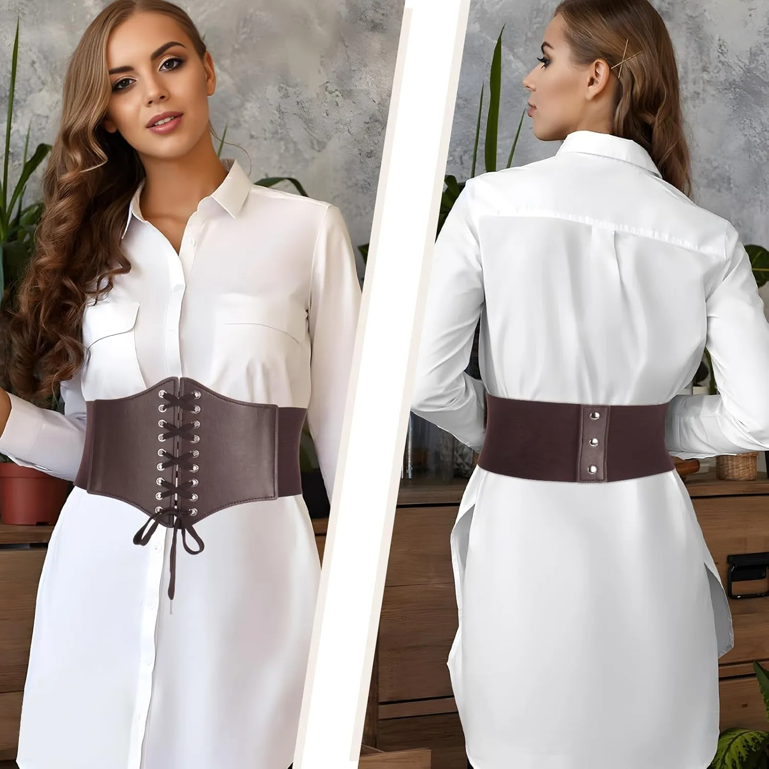Lace-up Corset Belt for Women Elastic Belt Tied Waspie Pirate Costume Waist Belt for Renaissance