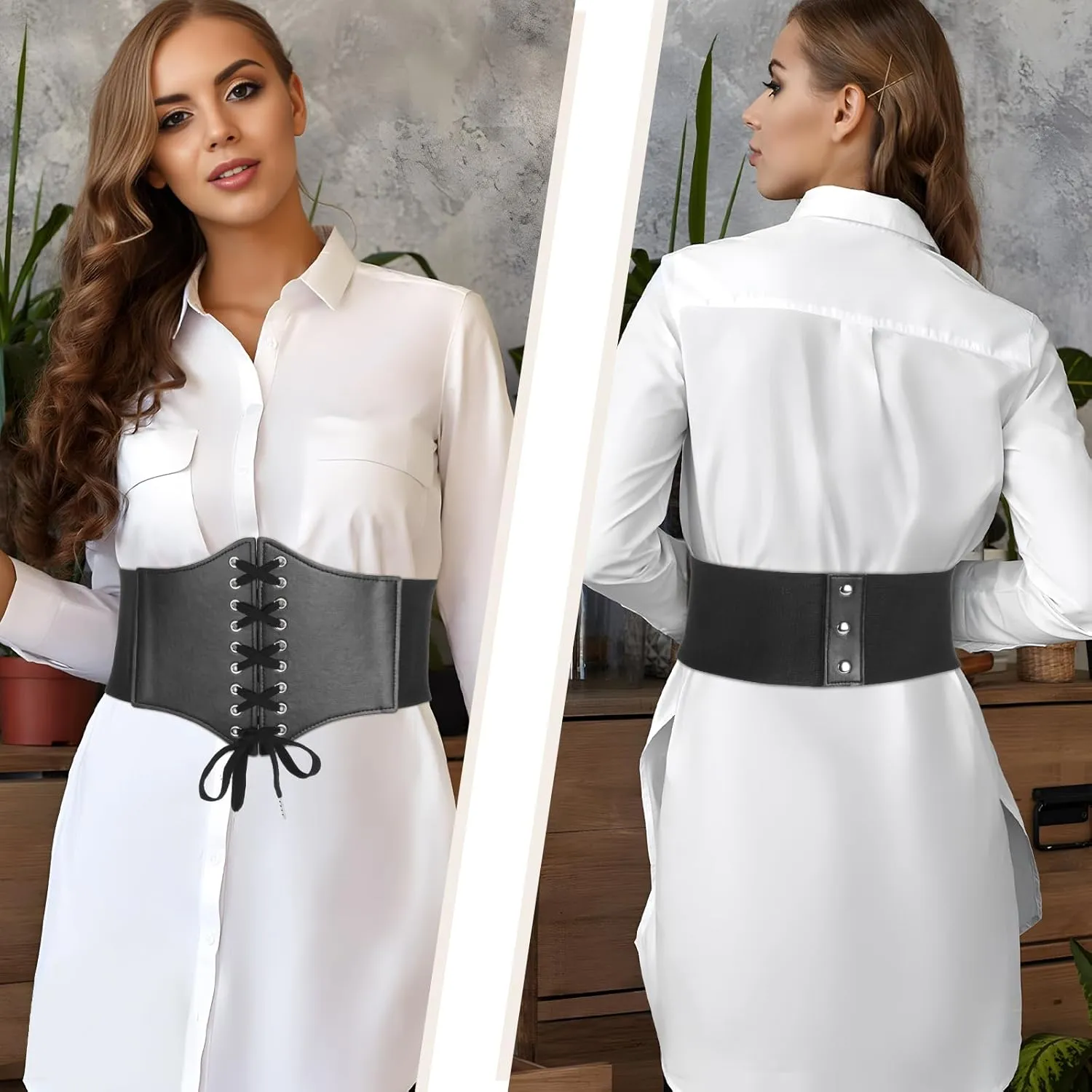 Lace-up Corset Belt for Women Elastic Belt Tied Waspie Pirate Costume Waist Belt for Renaissance