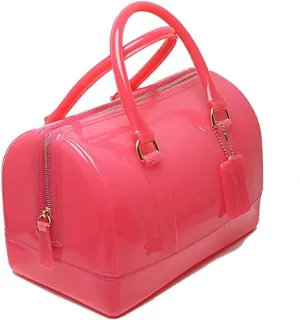 Ladies Summer Jelly Pillow-shaped Top Handle Handbag Candy Color Transparent Crystal Purse