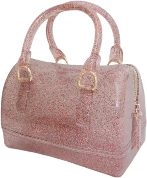 Ladies Summer Jelly Pillow-shaped Top Handle Handbag Candy Color Transparent Crystal Purse