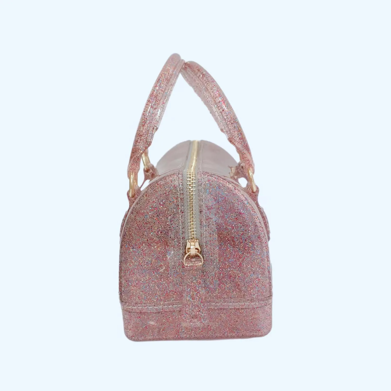 Ladies Summer Jelly Pillow-shaped Top Handle Handbag Candy Color Transparent Crystal Purse