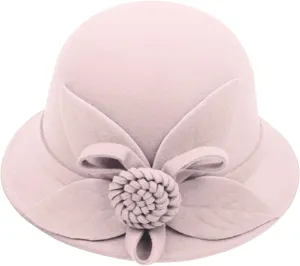 Lady Vintage Cloche Hat Winter Floral Fedora Bucket Hat Bowler Hats Church Bowler Hat for Women