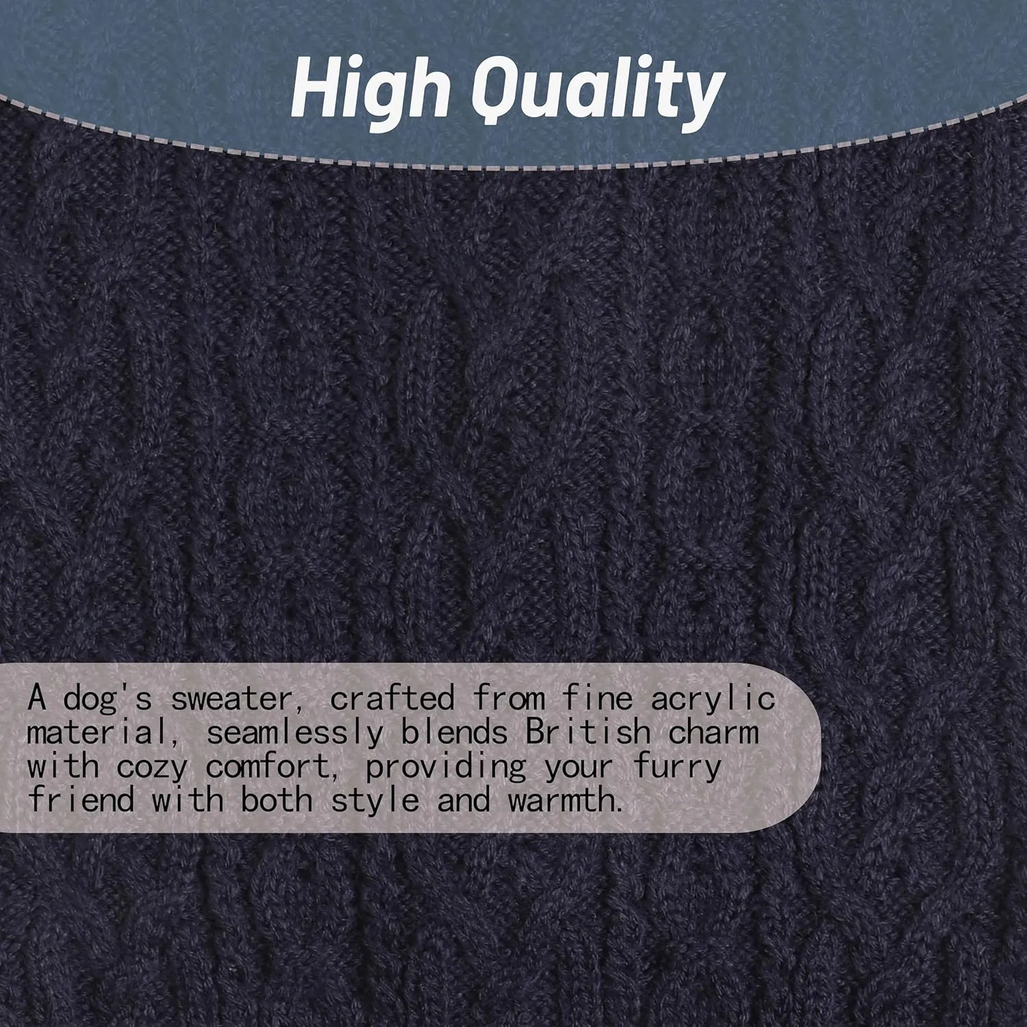 Lapel Knitted Dog Sweater Winter Coat Apparel Classic Knit Pet Clothes (Navy XS)