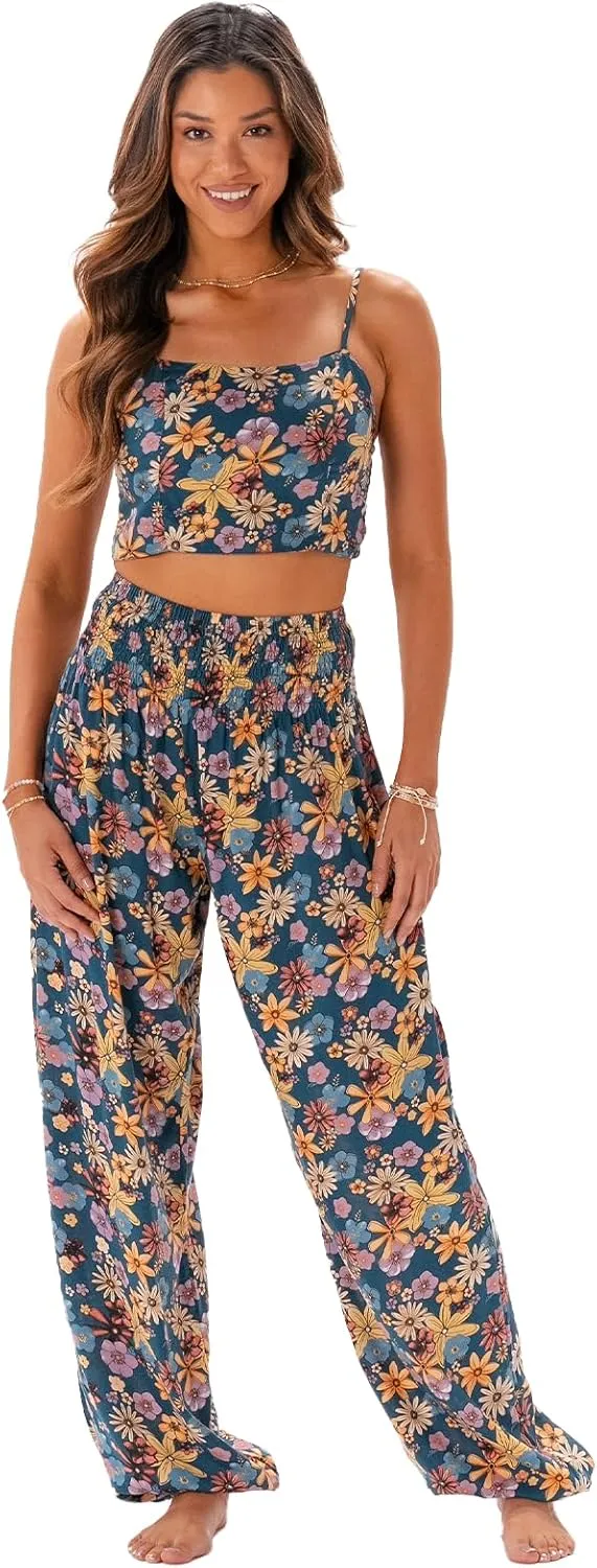 Lotus and Luna Women's Harem Pants Thai Pants for Beach & Lounge High Waisted Flowy Boho Pants Genie Pants Yoga Pants