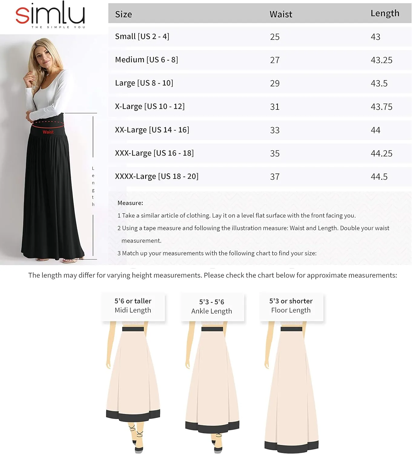 Maxi Skirts for Women Ankle Length Skirt Casual Long Skirt High Waisted Maxi Skirt Reg and Plus Size Skirt Long Skirt