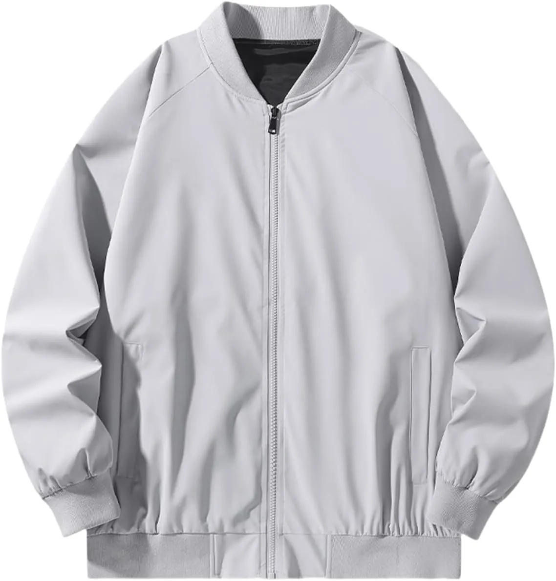 Men Bomber Jacket Lightweight Causal Flight Windbreaker Zip Up Light Track Jackets Outdoor Travel Golf Coats for Men