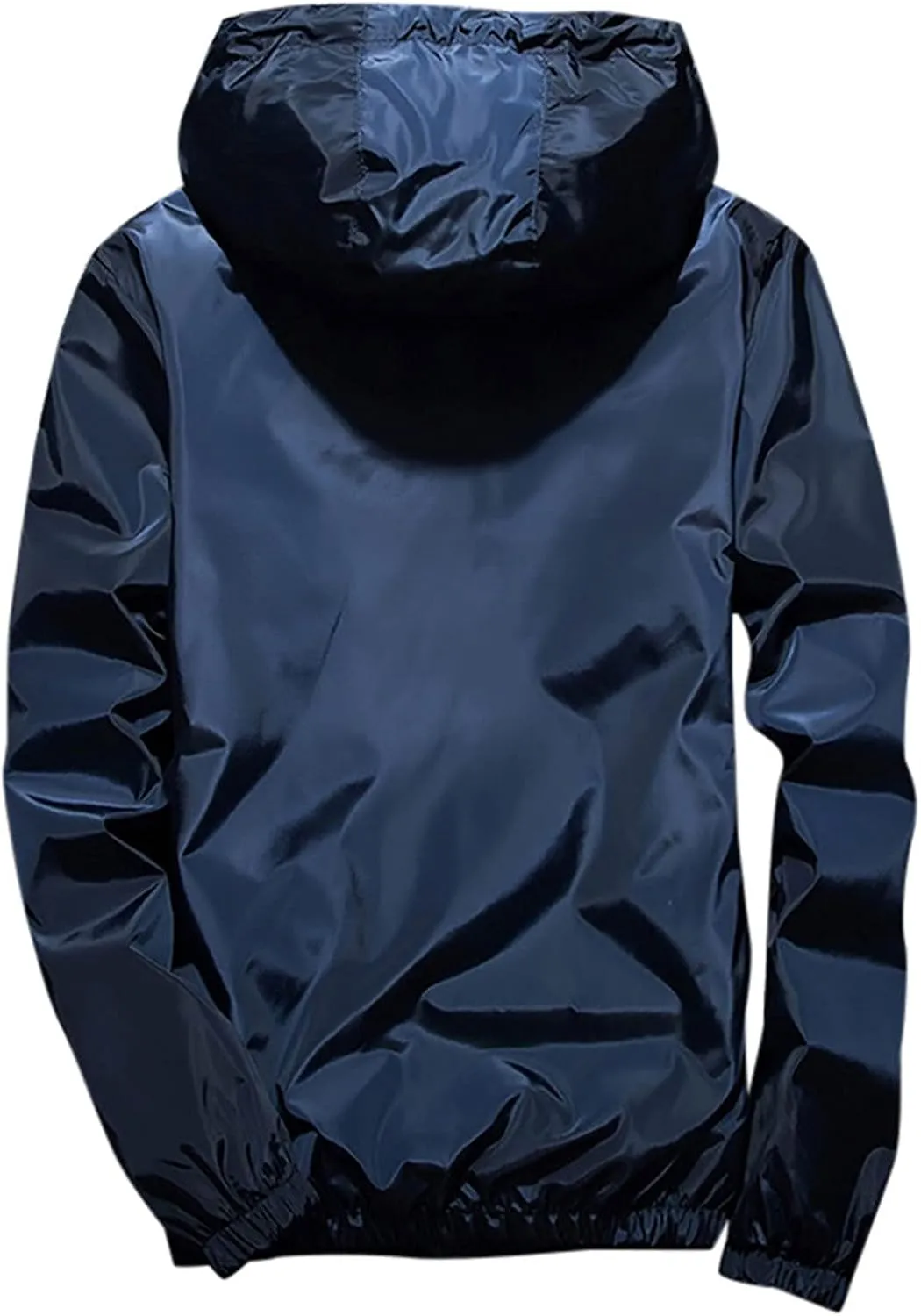 Men Lightweight Waterproof Jackets,Mens Windbreaker with Hood Outdoor Raincoat for Hiking Running Travel Zip Hoodies