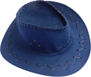 Men Women's Felt Wide Brim Western Cowboy Panama Fedora Hats with Belt Classic Western Outdoor Dress Up Party