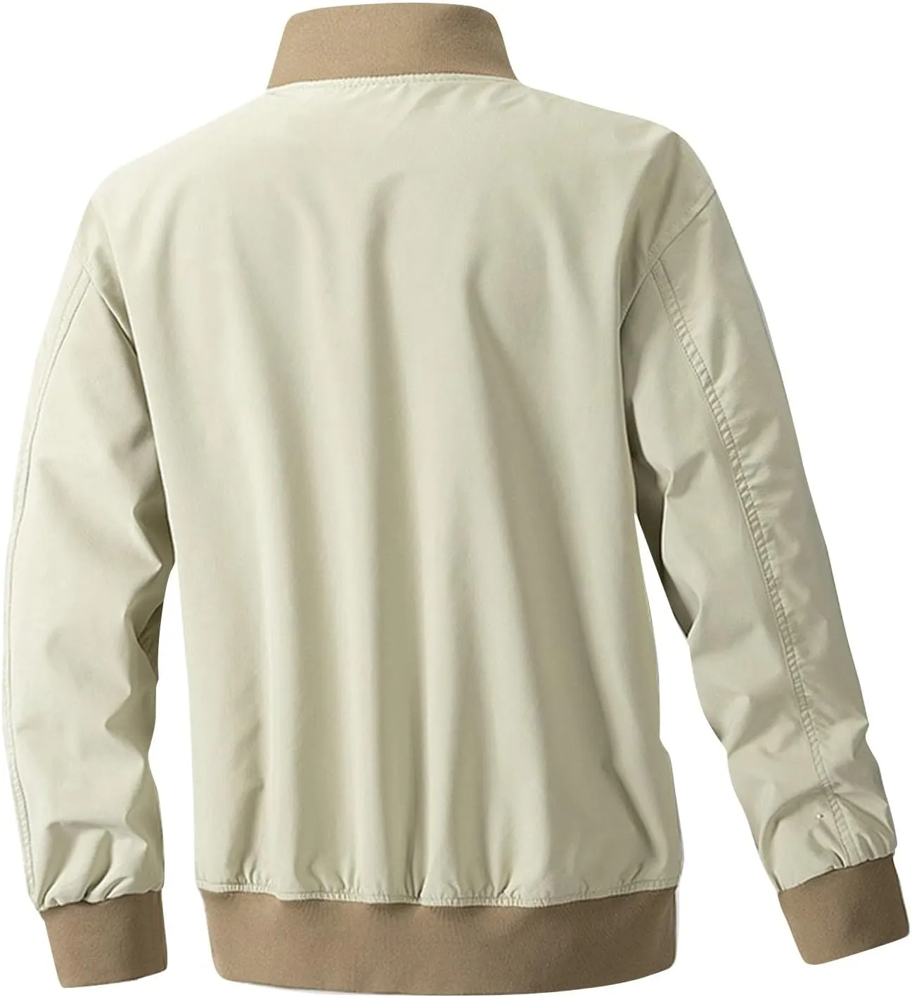 Men's Bomber Jacket Lightweight Casual Softshell Flight Jacket Slim Fit Varsity Jacket Zip Up Windbreaker with Pocket