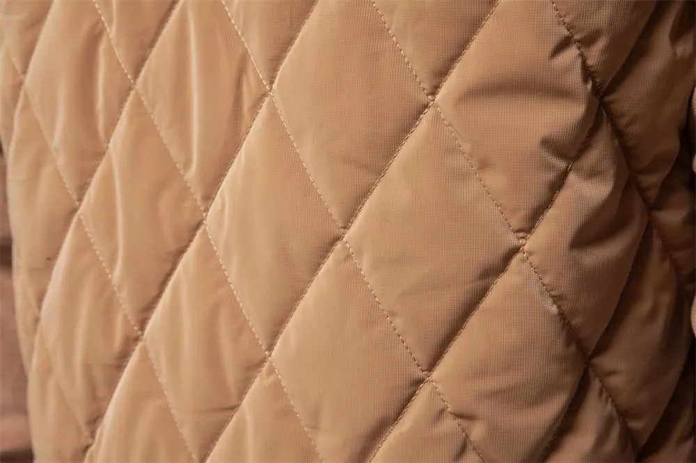 Mens Bomber Jackets Diamond Quilted Puffer Jacket Fall Winter Warm Padded Coats Rib Varsity Lightweight Coat Pockets