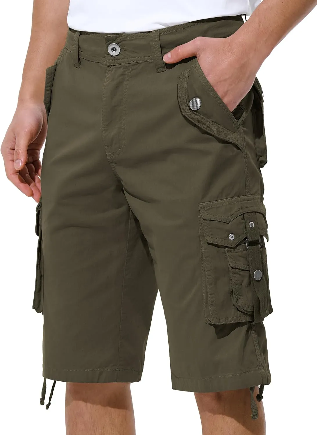 Mens Cargo Shorts Casual Shorts Hiking Shorts Below Knee Relaxed Fit Multi Pockets Running Joggers Outdoor Mens Shorts