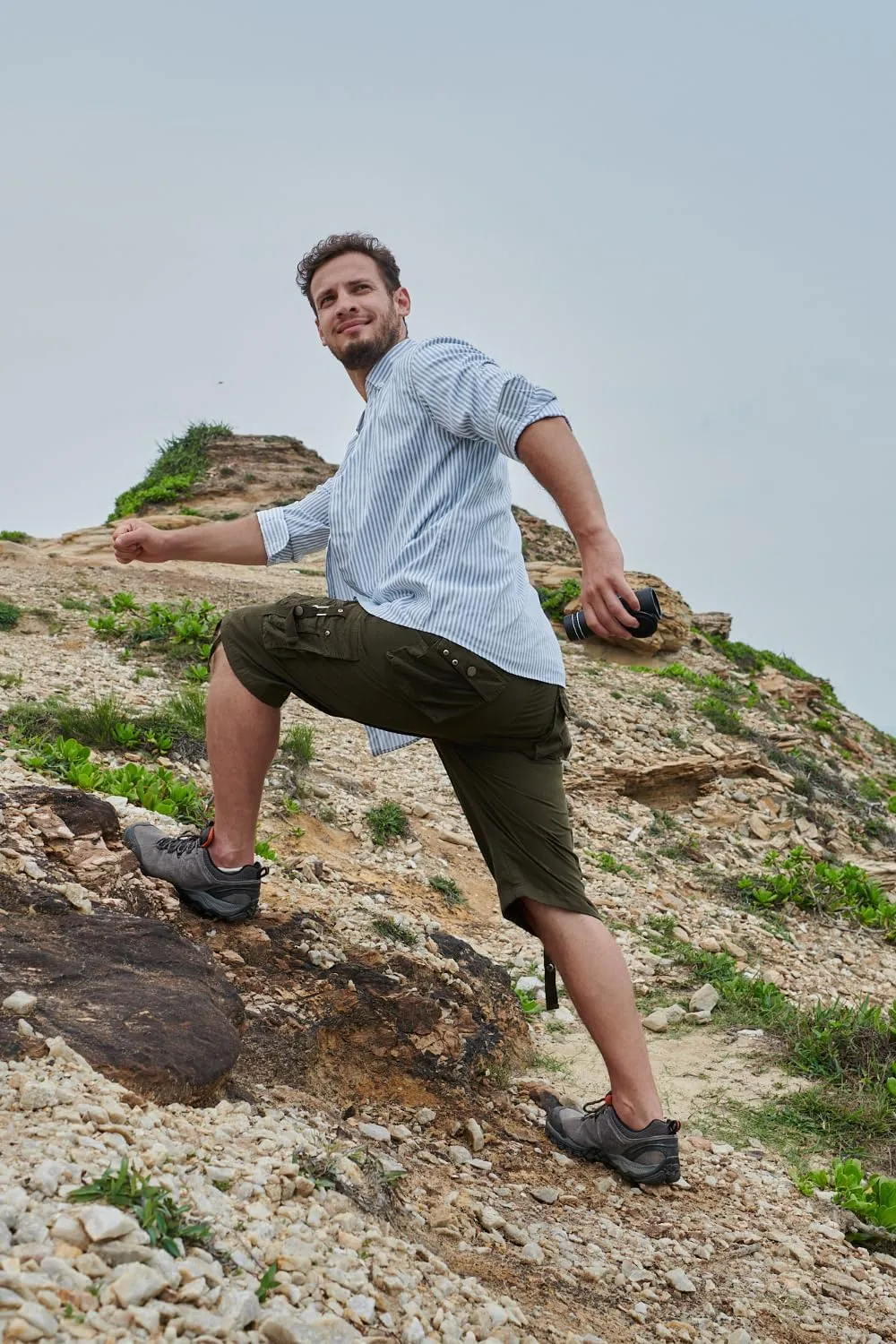 Mens Cargo Shorts Casual Shorts Hiking Shorts Below Knee Relaxed Fit Multi Pockets Running Joggers Outdoor Mens Shorts