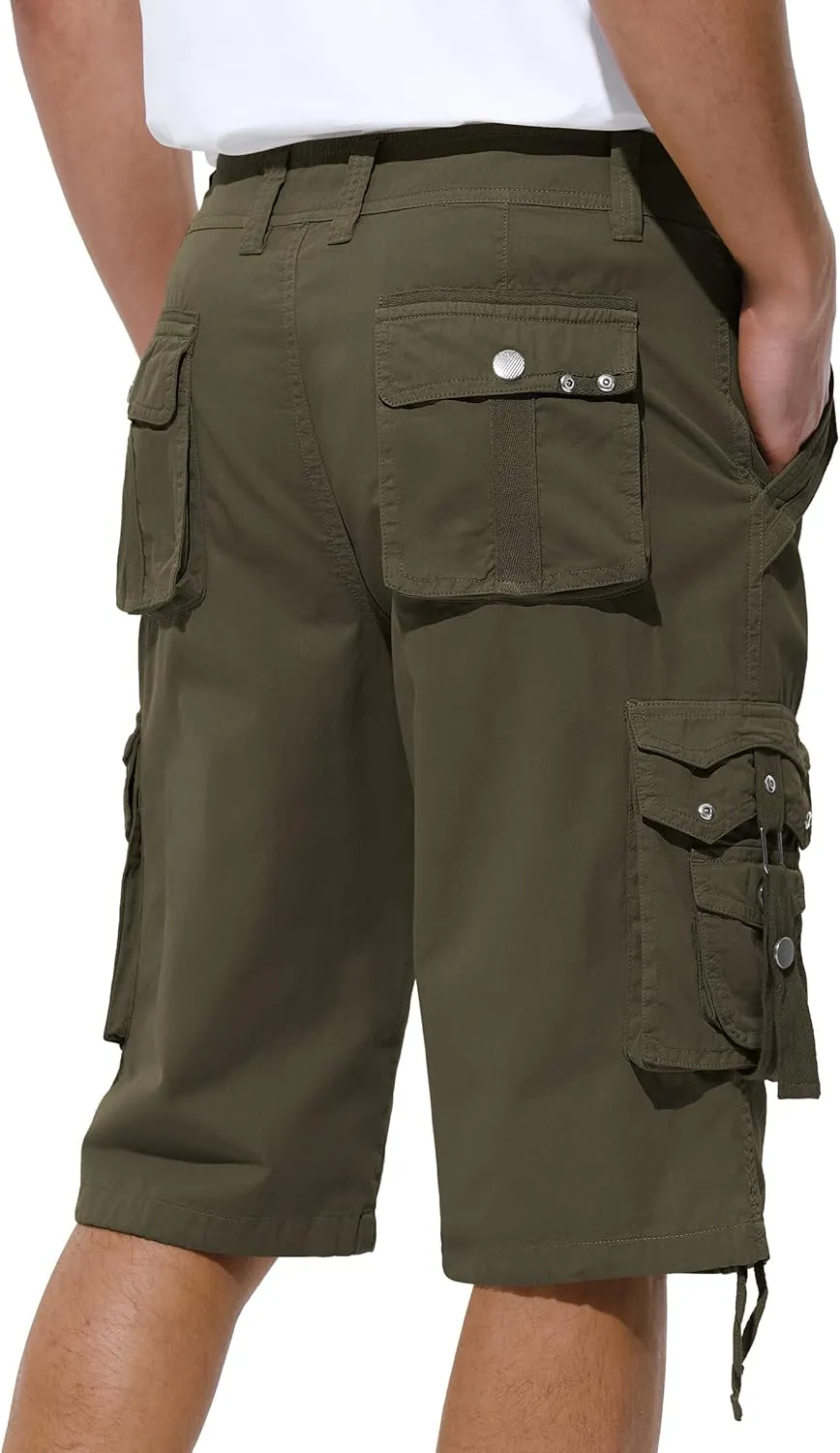Mens Cargo Shorts Casual Shorts Hiking Shorts Below Knee Relaxed Fit Multi Pockets Running Joggers Outdoor Mens Shorts