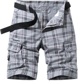 Mens Cargo Shorts Cotton Work Shorts Multi Pocket Casual Workout Shorts Loose Fit Military Cargo Shorts with No Belt